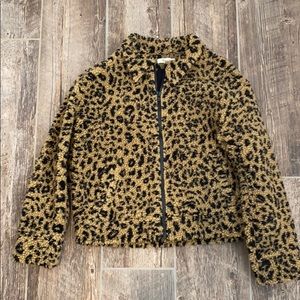 Madewell leopard teddy jacket
